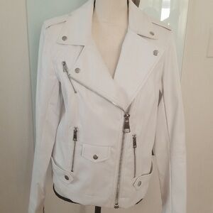 White Guess Faux Leather Jacket